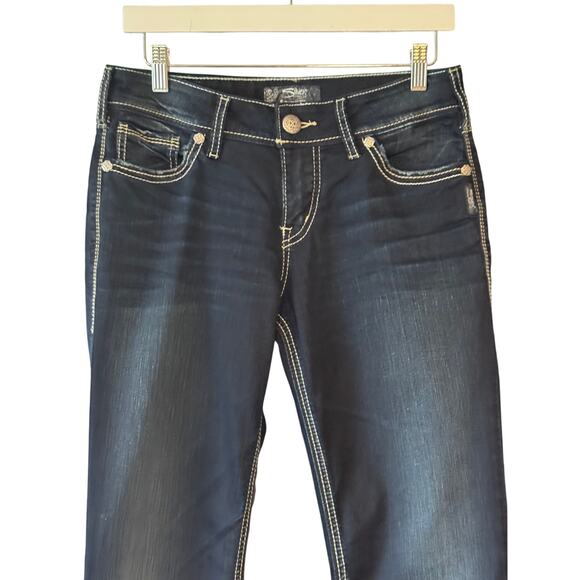 Silver Jeans Co Suki Mid Slim Bootcut Jeans W29 L35 Dark Wash Indigo - Picture 2 of 11